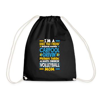 Lustiges Volleyball Geschenk - Turnbeutel - Schwarz - Vorne