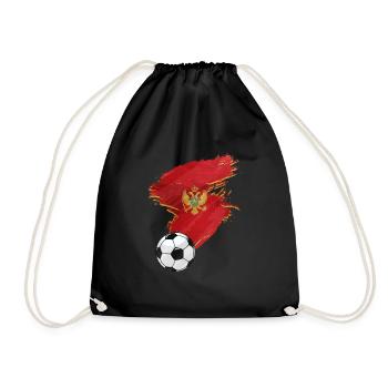 Montenegro Fußball Flagge - Turnbeutel - Schwarz - Vorne