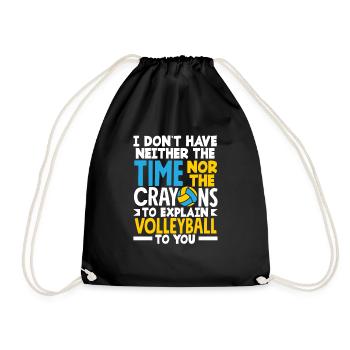 Lustiges Volleyball Geschenk - Turnbeutel - Schwarz - Vorne