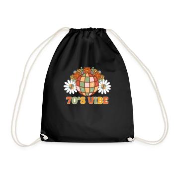Disco Groovy Hippie des années 70 des années 80 Vintage Seventies - Sac de sport léger - noir - Devant