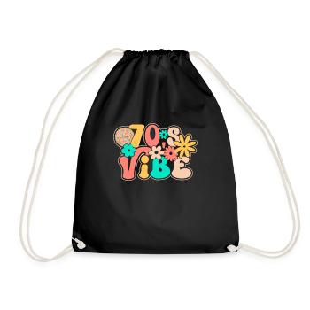 Disco Groovy Hippie des années 70 des années 80 Vintage Seventies - Sac de sport léger - noir - Devant