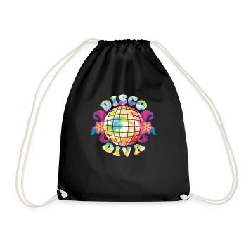 Disco Groovy Hippie des années 70 des années 80 Vintage Seventies - Sac de sport léger - noir - Devant
