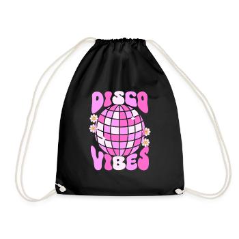 Disco Groovy Hippie des années 70 des années 80 Vintage Seventies - Sac de sport léger - noir - Devant