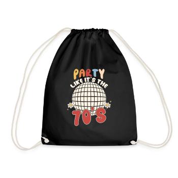 Disco Groovy Hippie des années 70 des années 80 Vintage Seventies - Sac de sport léger - noir - Devant