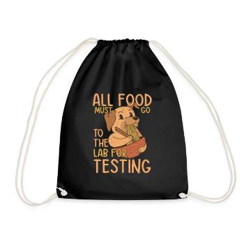 All Food Must Go To The Lab For Testing Owner Labr - Drawstring Bag - black - Front