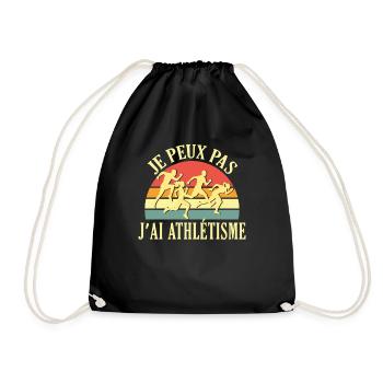 I Can't I Athletics Athlete Runner Funny - Drawstring Bag - black - Front