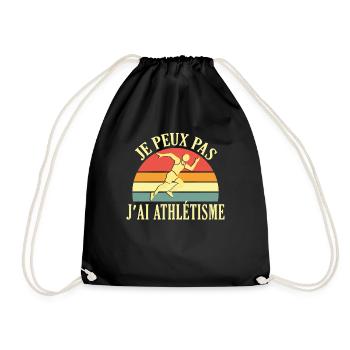 I Can't I Athletics Athlete Runner Funny - Drawstring Bag - black - Front