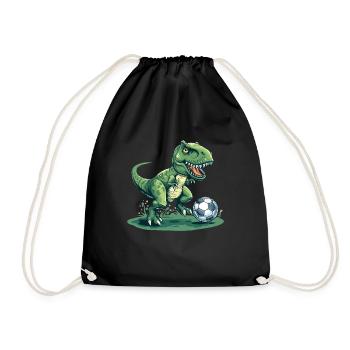 Soccer T Rex - Drawstring Bag - black - Front