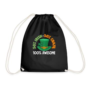 Funny Irishman Ireland Gift - Drawstring Bag - black - Front