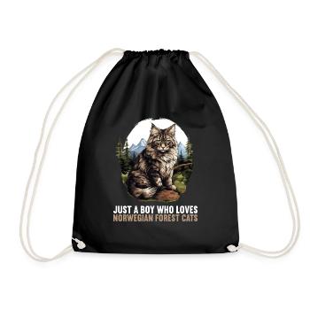 Chat des forêts norvégiennes Norwegische Waldkatze - Sac de sport léger - noir - Devant