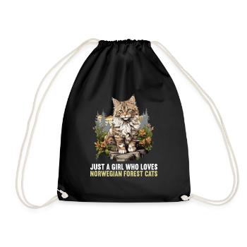Chat des forêts norvégiennes Norwegische Waldkatze - Sac de sport léger - noir - Devant