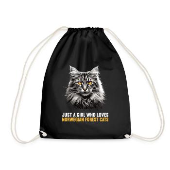 Chat des forêts norvégiennes Norwegische Waldkatze - Sac de sport léger - noir - Devant