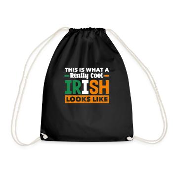 Funny Irishman Ireland Gift - Drawstring Bag - black - Front