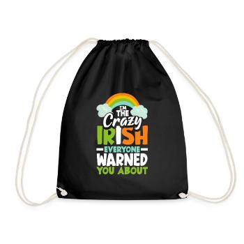 Funny Irishman Ireland Gift - Drawstring Bag - black - Front