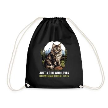 Chat des forêts norvégiennes Norwegische Waldkatze - Sac de sport léger - noir - Devant