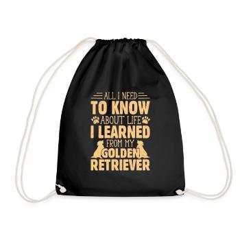 Tout ce que j’ai besoin de savoir Propriétaire d’un Golden Retriever - Sac de sport léger - noir - Devant
