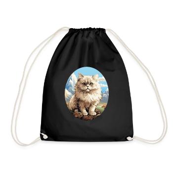 Persian Cat Perserkatze - Drawstring Bag - black - Front