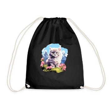 Persian Cat Perserkatze - Turnbeutel - Schwarz - Vorne