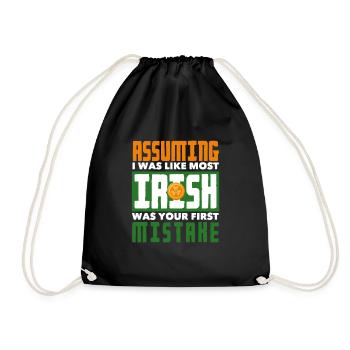Funny Irishman Ireland Gift - Drawstring Bag - black - Front