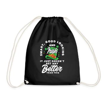 Funny Irishman Ireland Gift - Drawstring Bag - black - Front