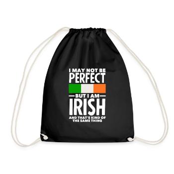 Funny Irishman Ireland Gift - Drawstring Bag - black - Front