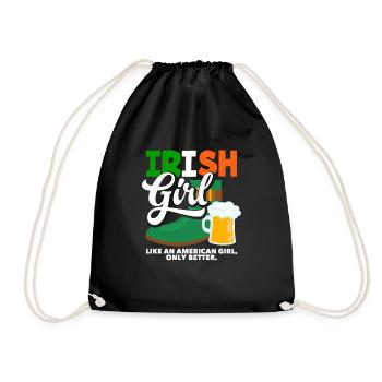 Funny Irishman Ireland Gift - Drawstring Bag - black - Front