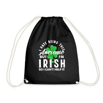 Funny Irishman Ireland Gift - Drawstring Bag - black - Front