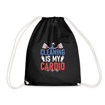 Le nettoyage est mon nettoyant cardio Entretien ménager - Sac de sport léger - noir - Devant