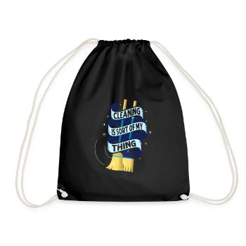 Cleaning Is Sort Of My Thing Cleaner Housekeeping - Drawstring Bag - black - Front