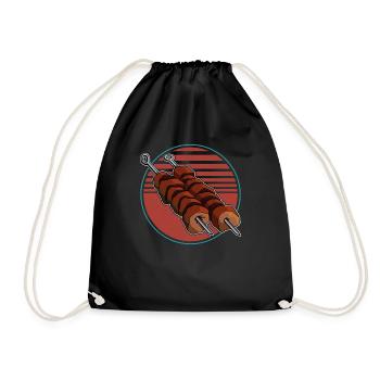 Shashlik Retro Russia Meat Grilling Mangal - Drawstring Bag - black - Front