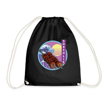 Shashlik Retro Russia Meat Grilling Mangal - Drawstring Bag - black - Front