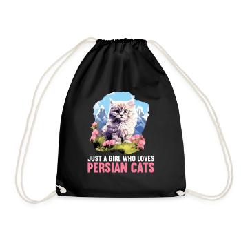 Persian Cat Perserkatze - Turnbeutel - Schwarz - Vorne