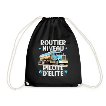Routier élite camion cadeau chauffeur routier - Sac de sport léger - noir - Devant