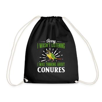 Molina Parakeet Parrot Bird Parakeet - Drawstring Bag - black - Front