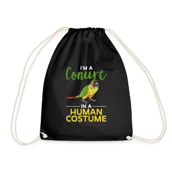 Molina Parakeet Parrot Bird Parakeet - Drawstring Bag - black - Front