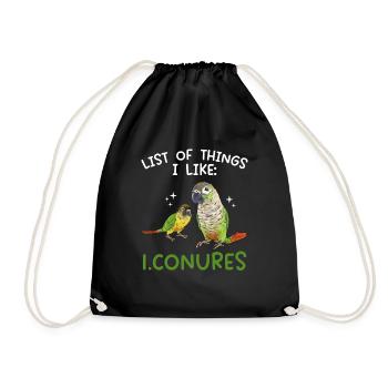 Molina Parakeet Parrot Bird Parakeet - Drawstring Bag - black - Front
