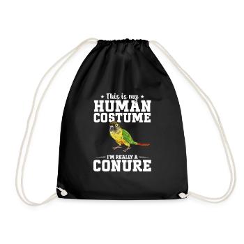 Molina Parakeet Parrot Bird Parakeet - Drawstring Bag - black - Front