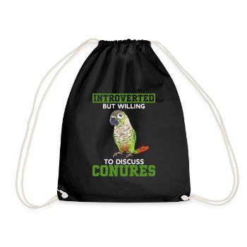 Molina Parakeet Parrot Bird Parakeet - Drawstring Bag - black - Front