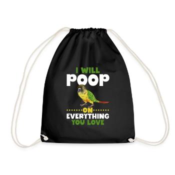 Molina Parakeet Parrot Bird Parakeet - Drawstring Bag - black - Front