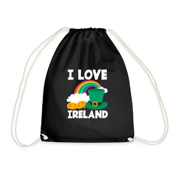 Funny Irish Ireland Gift - Drawstring Bag - black - Front