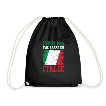 I can't, I'm going to Italy. Future Italian - Drawstring Bag - black - Front