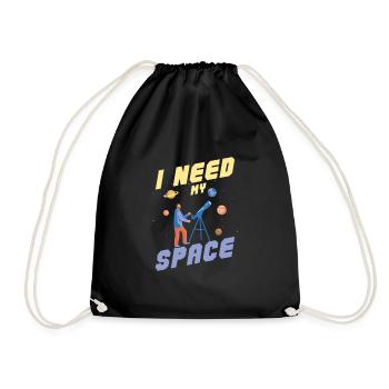 I Need My Space Stargazer Telescope Astronomy - Turnbeutel - Schwarz - Vorne