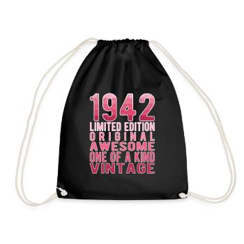 Limited Edition Since 1942 Birthday Vintage 1942 - Drawstring Bag - black - Front