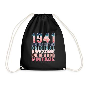 Limited Edition Since 1941 Birthday Vintage 1941 - Drawstring Bag - black - Front