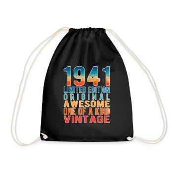 Limited Edition Since 1941 Birthday Vintage 1941 - Drawstring Bag - black - Front
