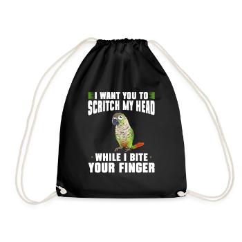 Molinasittich Papagei Vogel Sittich - Turnbeutel - Schwarz - Vorne