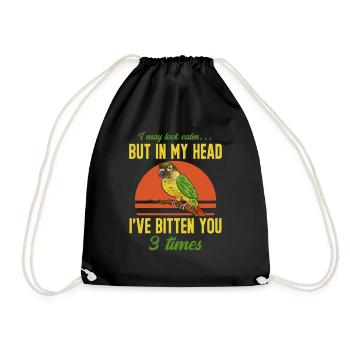 Molina Parakeet Parrot Bird Parakeet - Drawstring Bag - black - Front