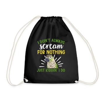 Molina Parakeet Parrot Bird Parakeet - Drawstring Bag - black - Front