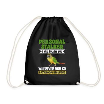 Molina Parakeet Parrot Bird Parakeet - Drawstring Bag - black - Front