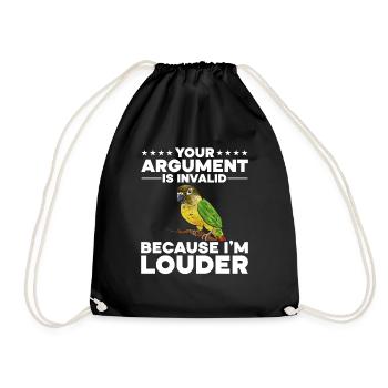 Molina Parakeet Parrot Bird Parakeet - Drawstring Bag - black - Front